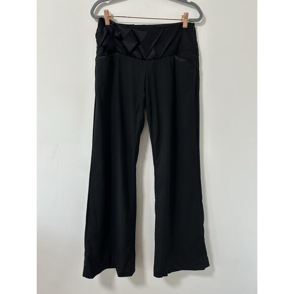 Wide Leg Full Length Trouser Pants Silk Stretch Goth Emo Witchy Size 2 Womens - Picture 1 of 11